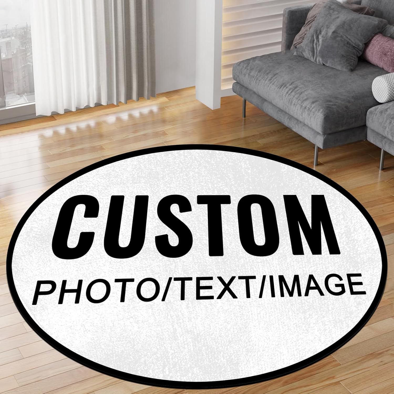 Home Bathroom Images - Custom Round Rug Personalized Area Carpet