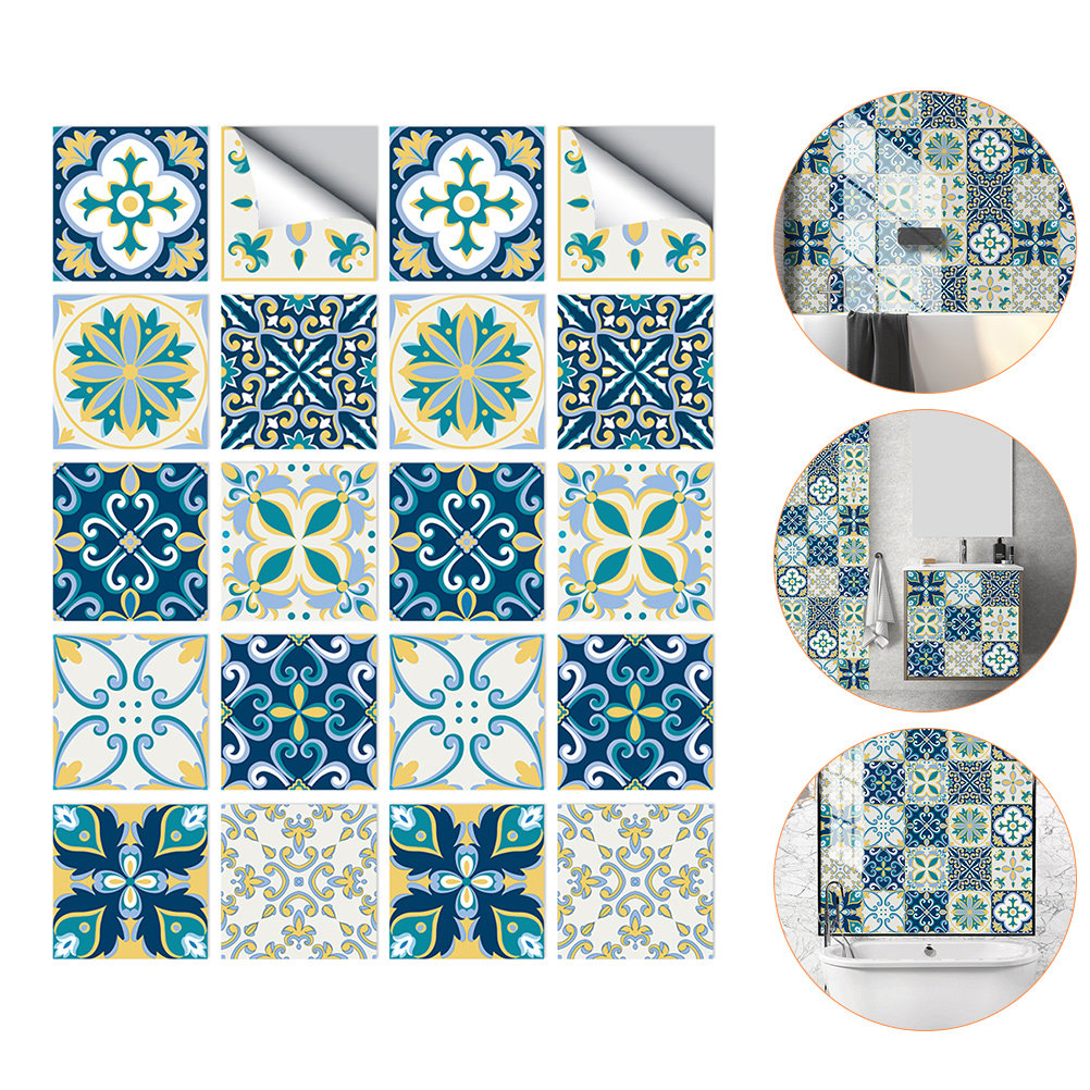 Home Bathroom Tiles Design - 20pcs PVC Peel Sticker Tile Waterproof
