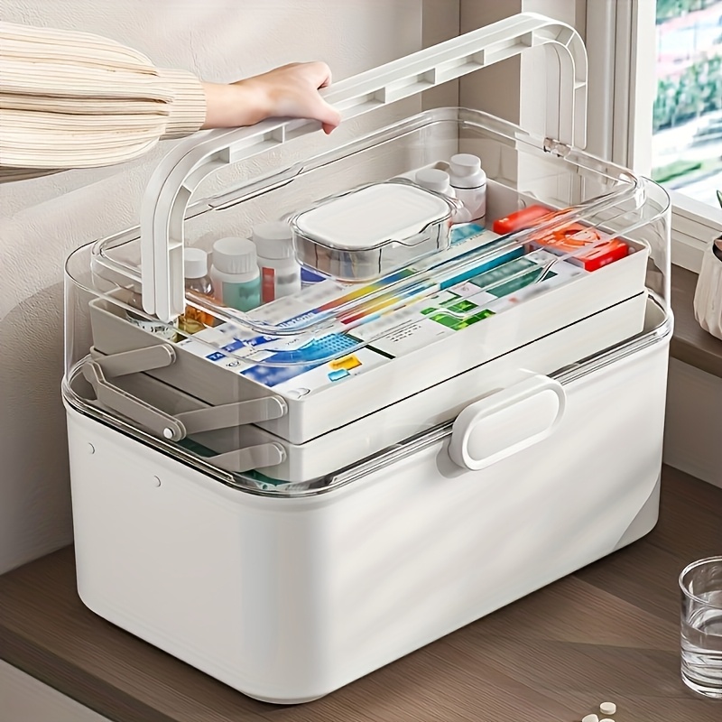 Home Bathroom Design - Large Capacity Clear Lid Medicine Storage