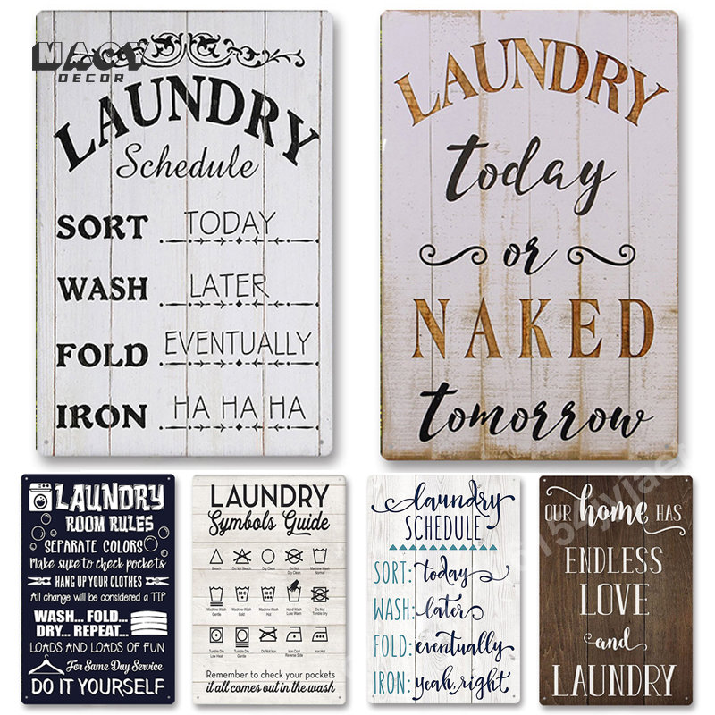 Slogan Metal Tin Sign Laundry  - Home Bathroom Wall Art recension och pris