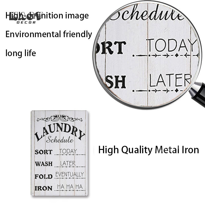 Slogan Metal Tin Sign Laundry  - Home Bathroom Wall Art recension och pris