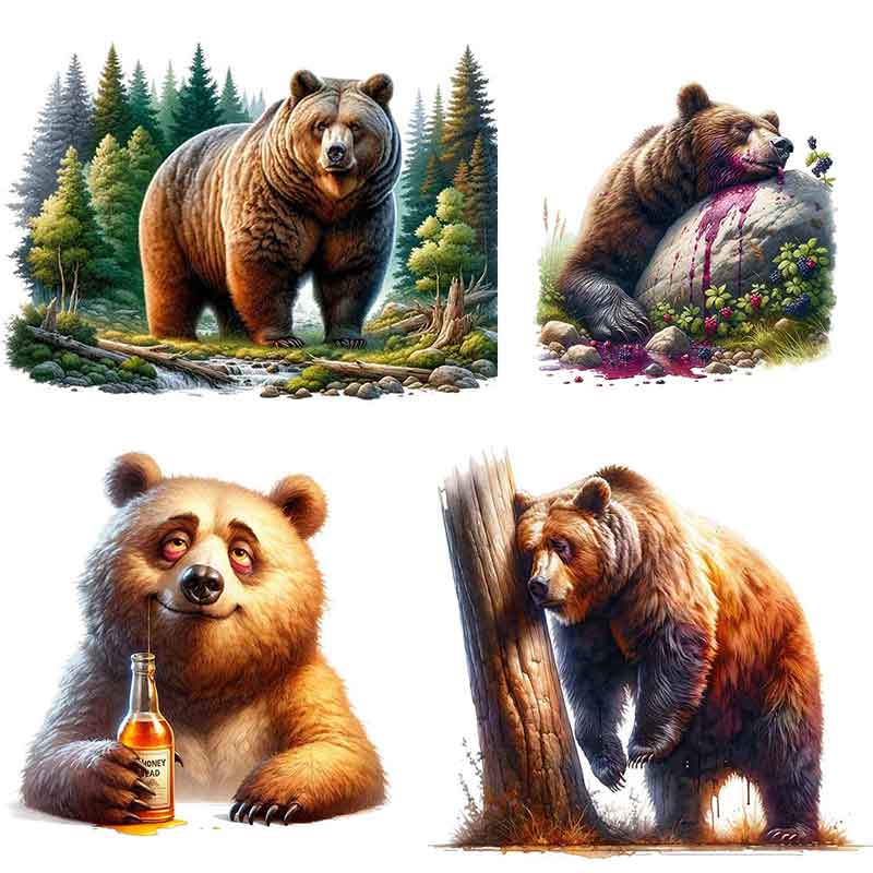 Whimsical Drunk Bear Stickers- - Home Bathroom Tiles Design recension och pris