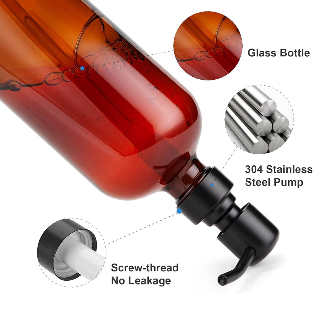 Amber Glass Soap Dispenser wit - Glass Soap Dish recension och pris