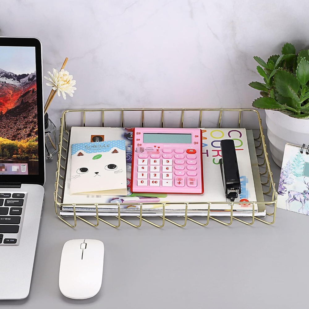 Elegant Gold Wire Desk Tray fo - Home Bathroom Images recension och pris