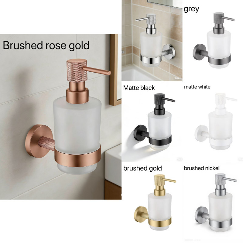 Brushed Nickel Brass Knurled W - Glass Soap Dish recension och pris