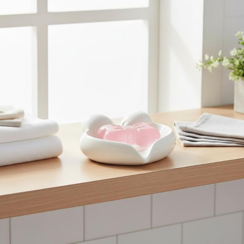 Cute Bow Heart Shaped Ceramic  - Home Bathroom Design recension och pris