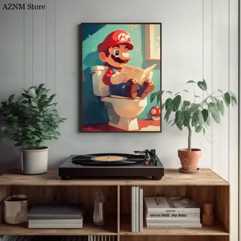 Funny Bathroom Cartoon Video G - Home Bathroom Wall Art recension och pris