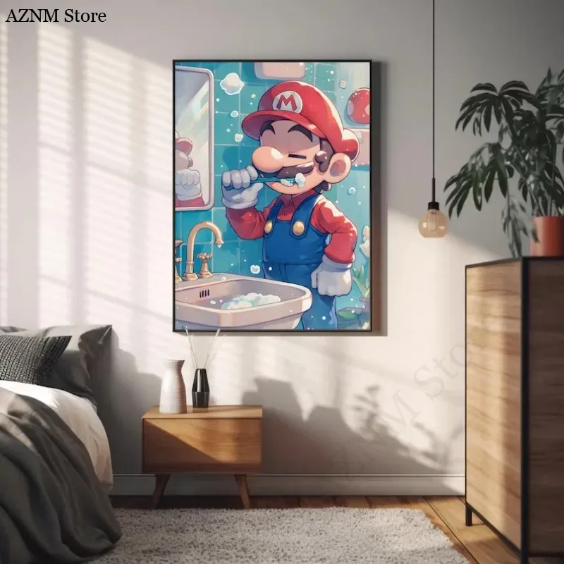 Funny Bathroom Cartoon Video G - Home Bathroom Wall Art recension och pris