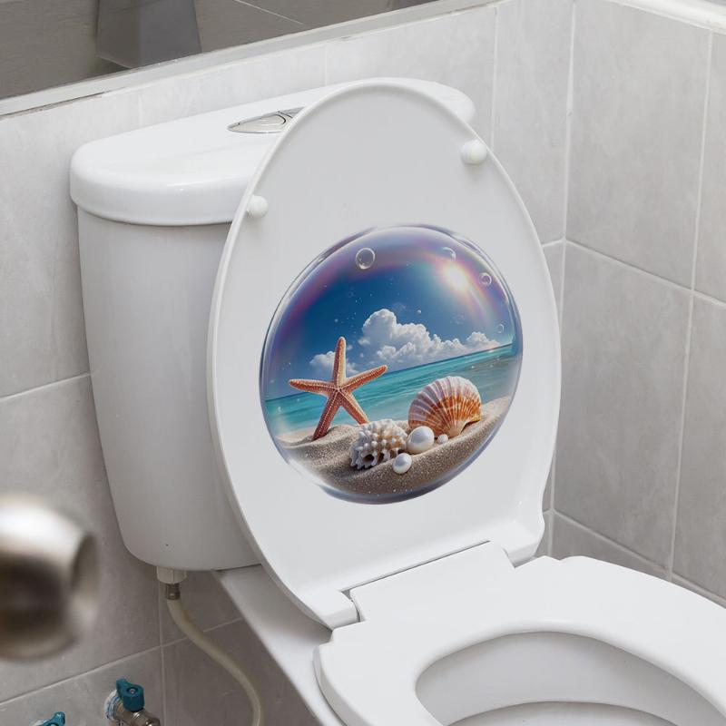 【HG】Ocean Themed Toilet Sticke - Home Bathroom Design recension och pris