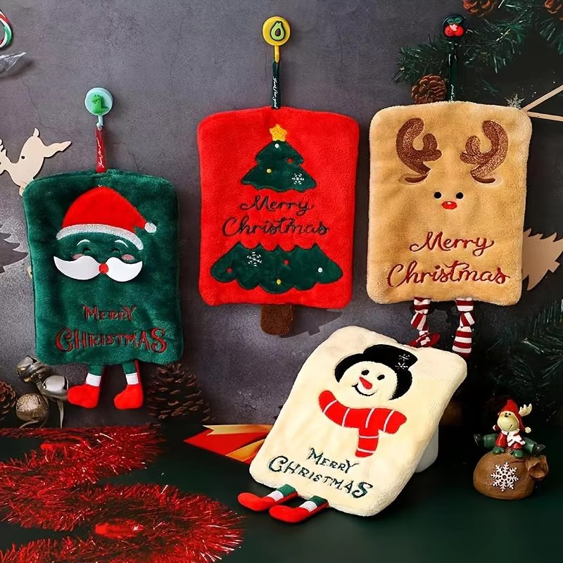 Xmas Hanging Hand Towel Coral  - Home Bathroom Design recension och pris