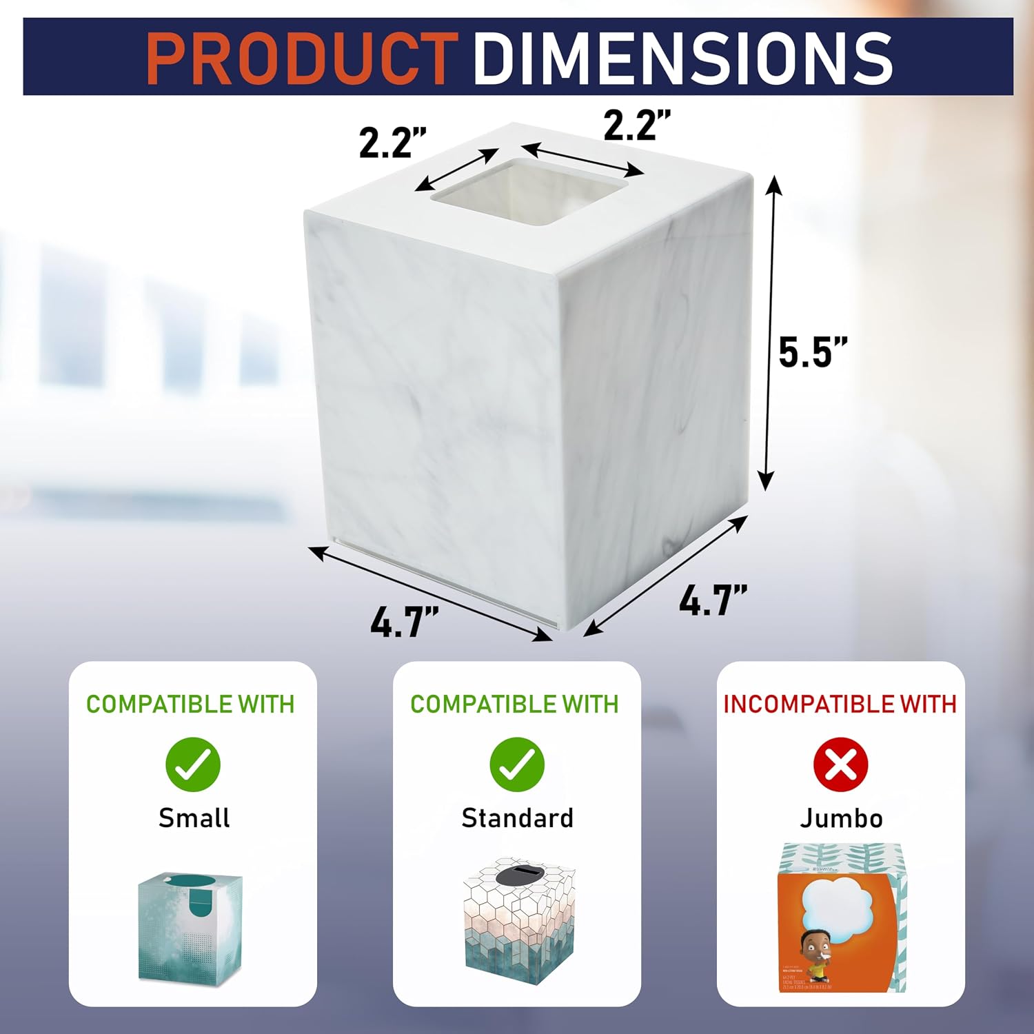 Acrylic Tissue Box Holder Squa - Home Bathroom Images recension och pris