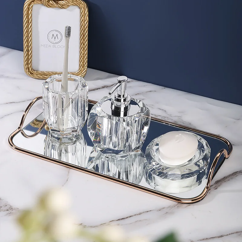 Bathroom Set Crystal Glass Liq - Glass Soap Dish recension och pris
