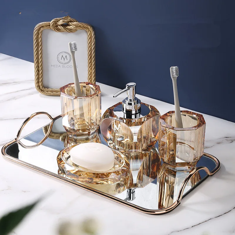 Bathroom Set Crystal Glass Liq - Glass Soap Dish recension och pris