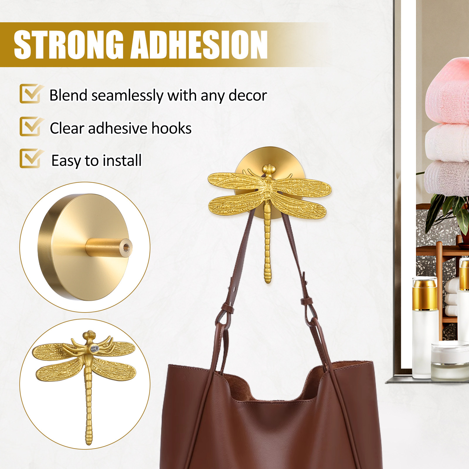 Wall Mounted Coat Hook Brass D - Home Bathroom Design recension och pris