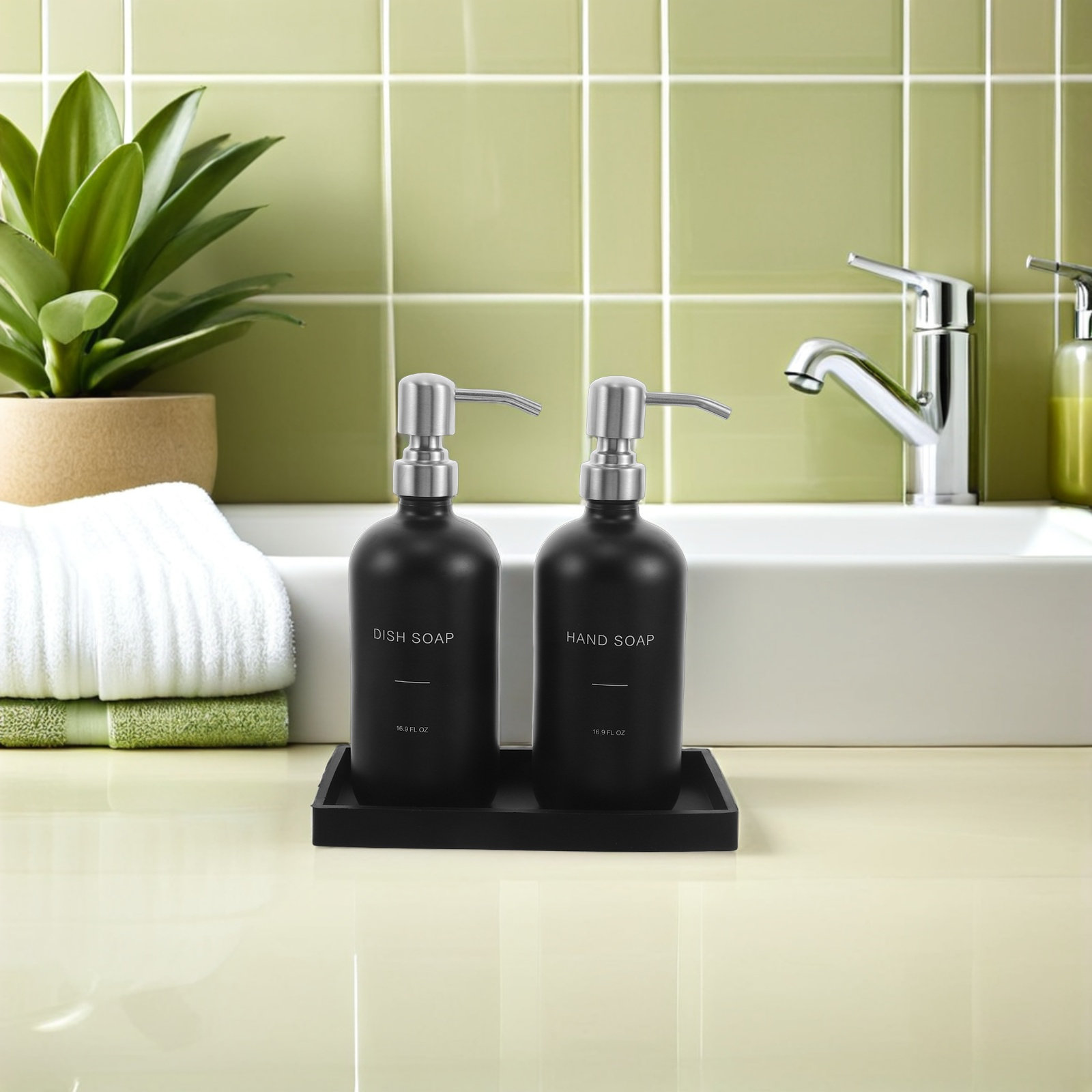 1Set Glass Soap Dispenser Set  - Glass Soap Dish recension och pris