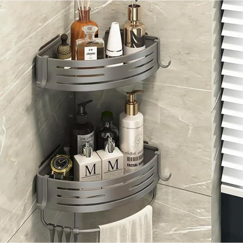 Adhesive or Drilling Corner Sh - Bath Caddy Tray recension och pris