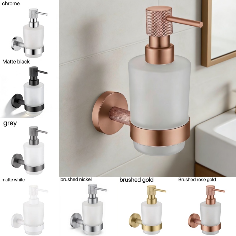Brushed Nickel Brass Knurled W - Glass Soap Dish recension och pris