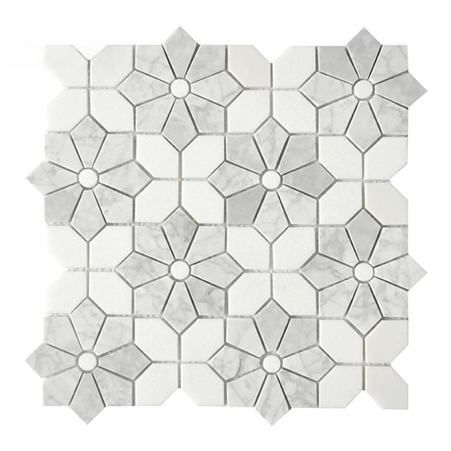 Mosaic Marble Tile for White M - Home Bathroom Tiles Design recension och pris