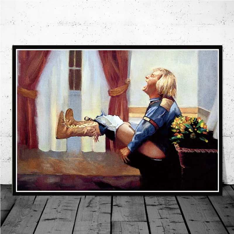 Funny Canvas Oil Painting  Dum - Home Movie Bathroom Scene recension och pris
