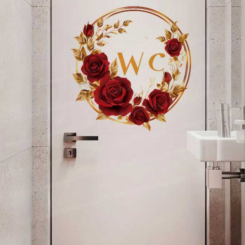 Creative Red Gold Flower Bathr - Home Bathroom Tiles Design recension och pris