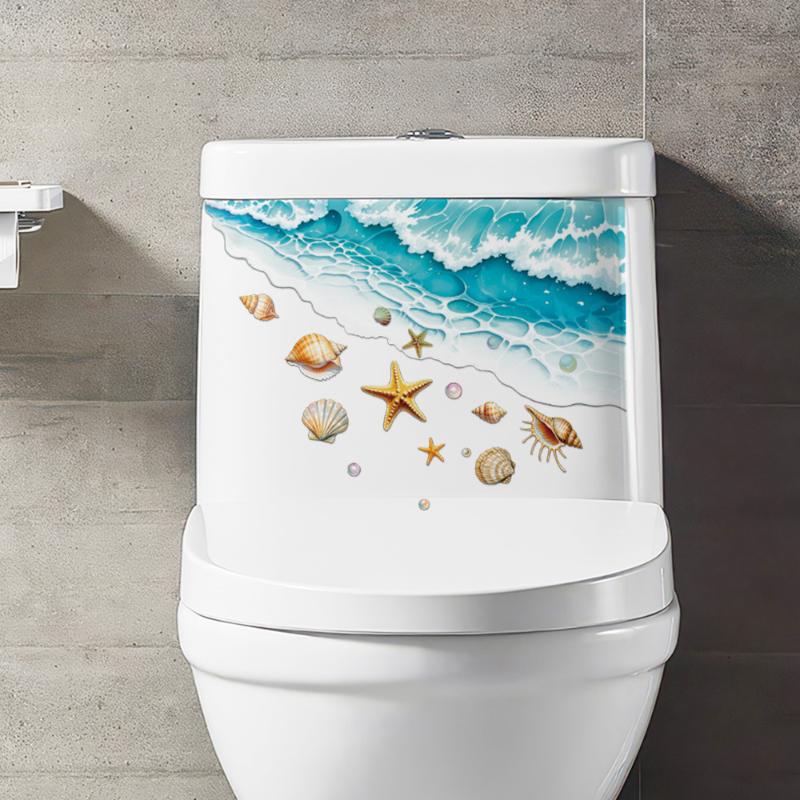 Ocean Themed Toilet Sticker Wa - Home Bathroom Design recension och pris