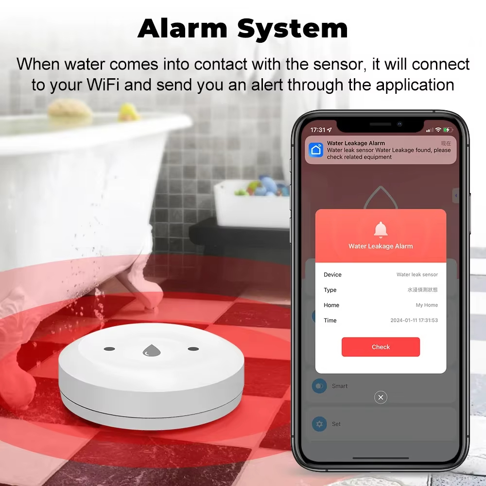 Tuya ZigBee 3.0 Water Leak Det - Bathroom Home Improvement recension och pris