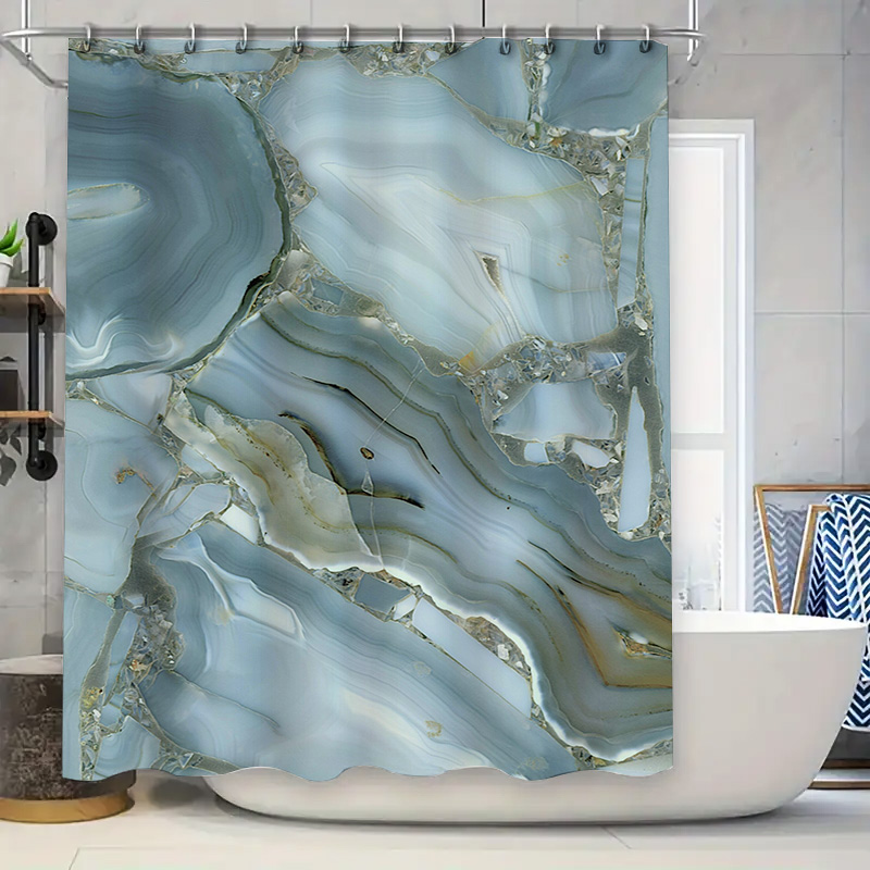 Blue Marble Shower Curtain Wat - Home Bathroom Images recension och pris