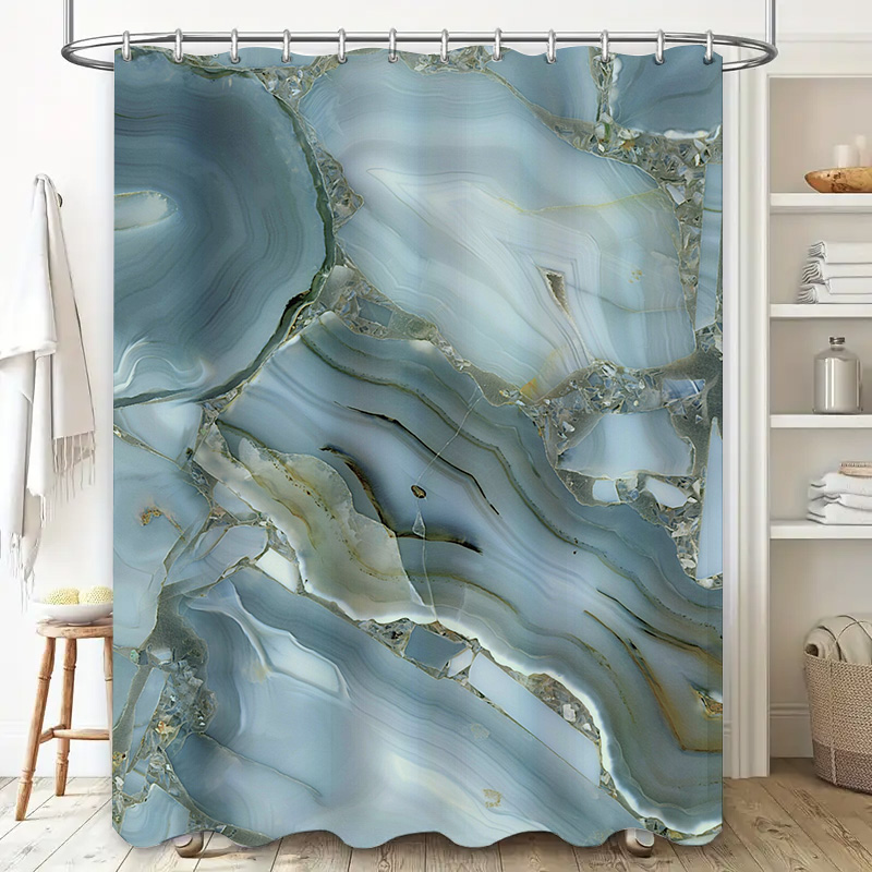 Blue Marble Shower Curtain Wat - Home Bathroom Images recension och pris