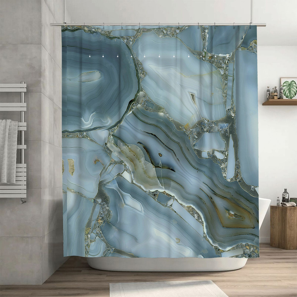 Blue Marble Shower Curtain Wat - Home Bathroom Images recension och pris