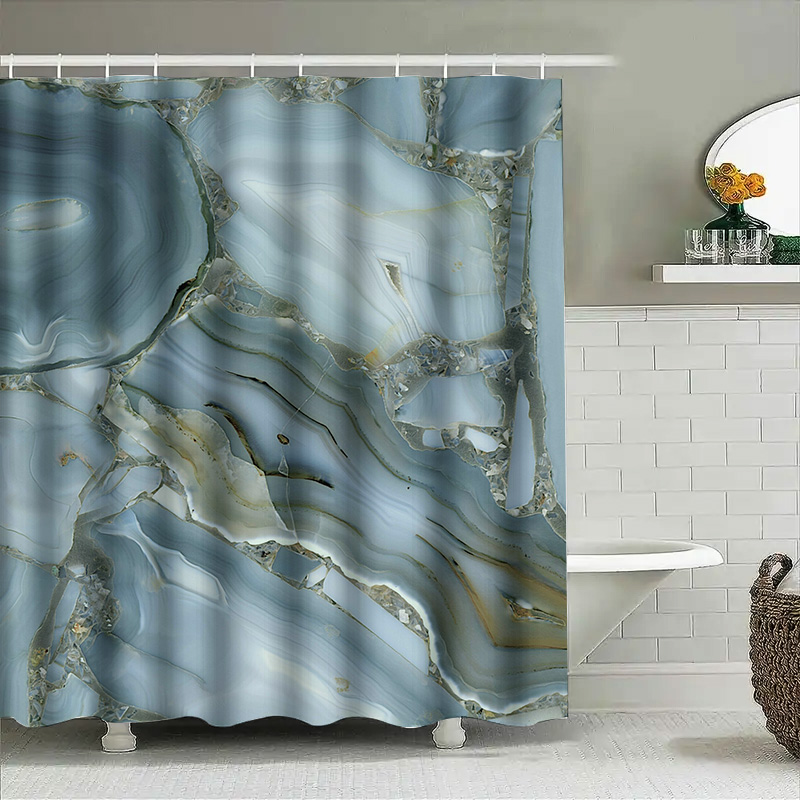 Blue Marble Shower Curtain Wat - Home Bathroom Images recension och pris
