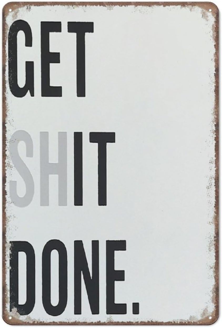 Get Shit Done Plaque Sign Deco - Home Bathroom Wall Art recension och pris