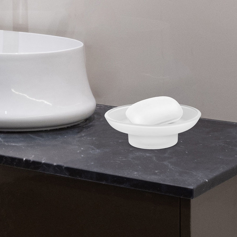 Frosted Glass Soap Dish Round  - Glass Soap Dish recension och pris