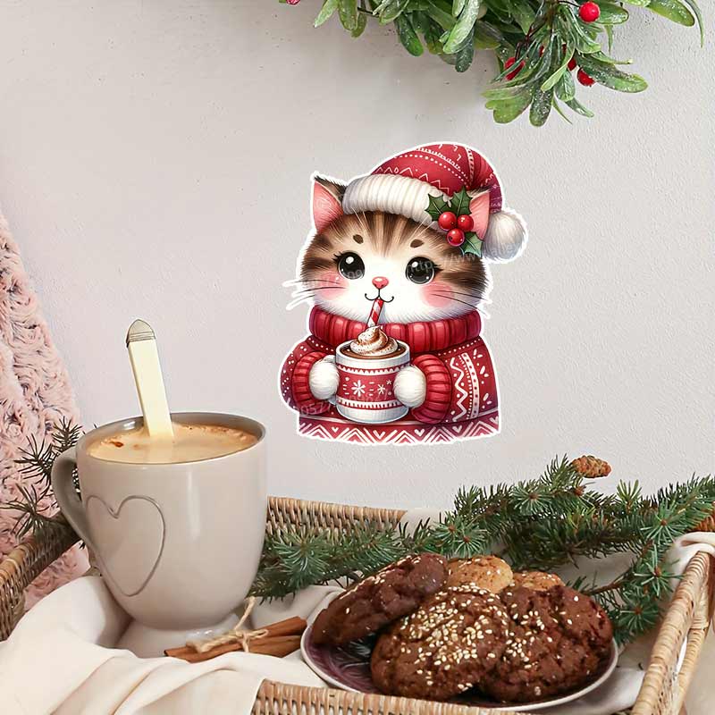 Christmas Cat Wall Sticker Bat - Home Bathroom Tiles Design recension och pris