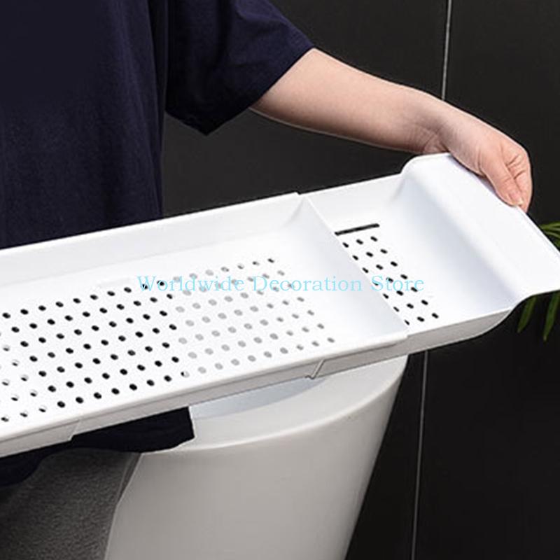 Q39B Expandable Drain Bath She - Bath Caddy Tray recension och pris
